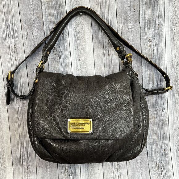 Auth Marc by Marc Jacobs One Shoulder Bag Black Grained Leather Purse - Picture 1 of 16